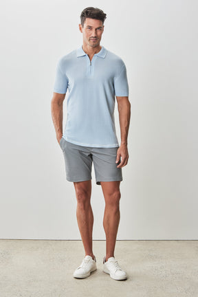 Polo avec zipper pour homme par Robert Barakett | RB51209 Denton Bleu Pâle | Machemise.ca, vêtements mode pour hommes