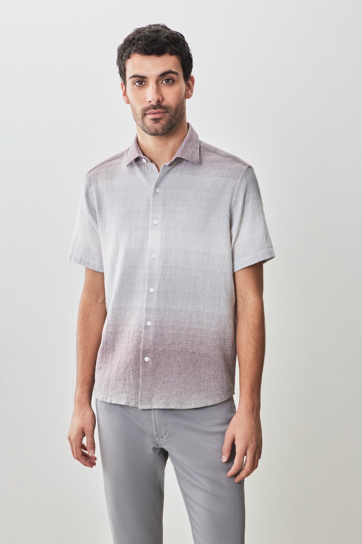 Chemise tissée à manches courtes pour homme par Robert Barakett | RB51574 Tiffin Violet | Machemise.ca, vêtements mode pour hommes