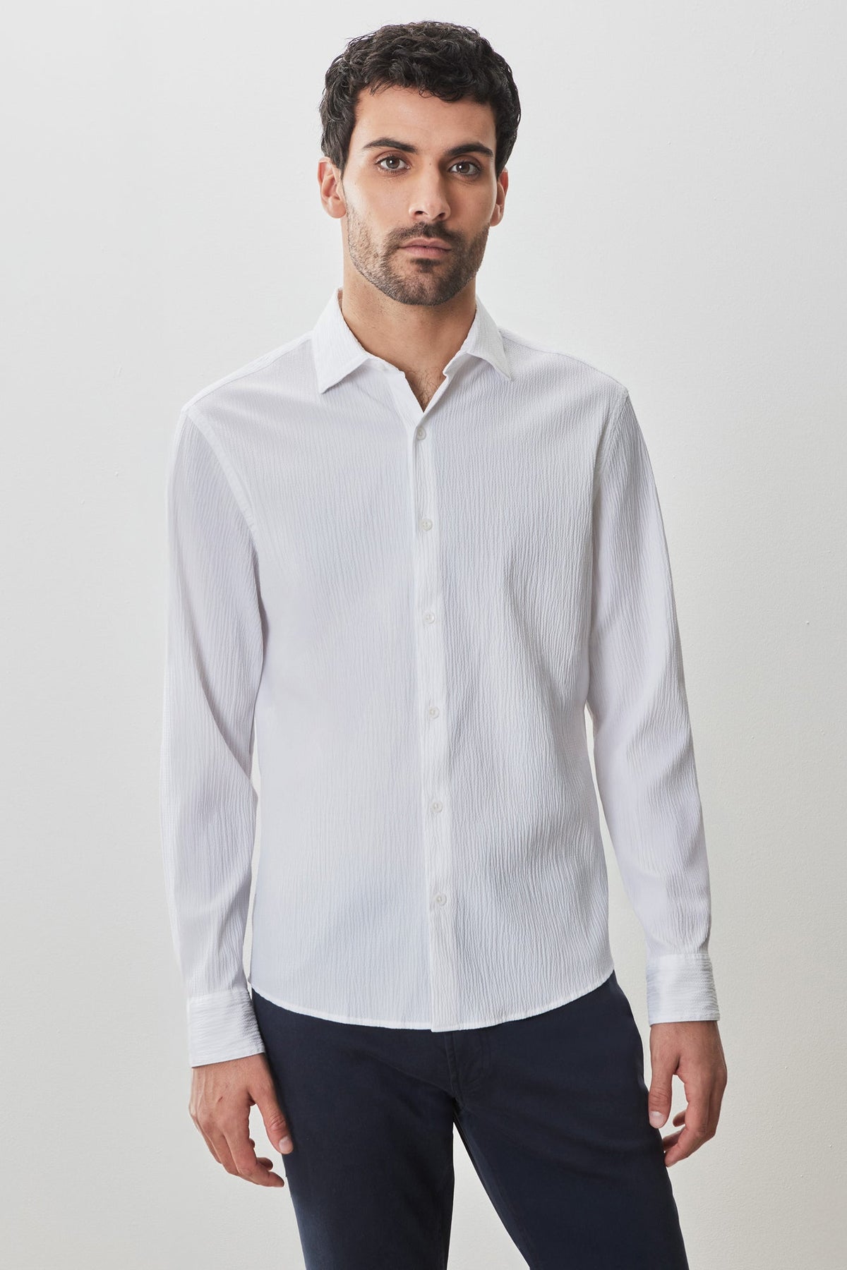 Chemise tissée à manches courtes pour homme par Robert Barakett | RB51584 Tyler Blanc | Machemise.ca, vêtements mode pour hommes