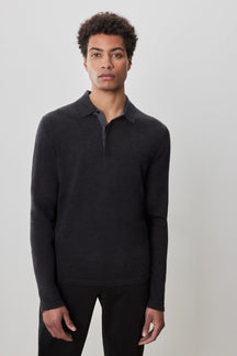 Polo M.L. mérinos pour homme par Robert Barakett | RB52138 Thomas Charbon | Machemise.ca, vêtements mode pour hommes