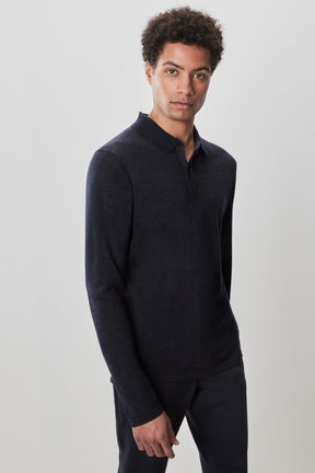 Polo M.L. mérinos pour homme par Robert Barakett | RB52138 Thomas Marine | Machemise.ca, vêtements mode pour hommes