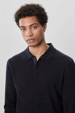 Polo M.L. mérinos pour homme par Robert Barakett | RB52138 Thomas Marine | Machemise.ca, vêtements mode pour hommes