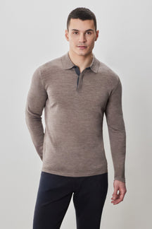 Polo M.L. mérinos pour homme par Robert Barakett | RB52138 Thomas Avoine | Machemise.ca, vêtements mode pour hommes