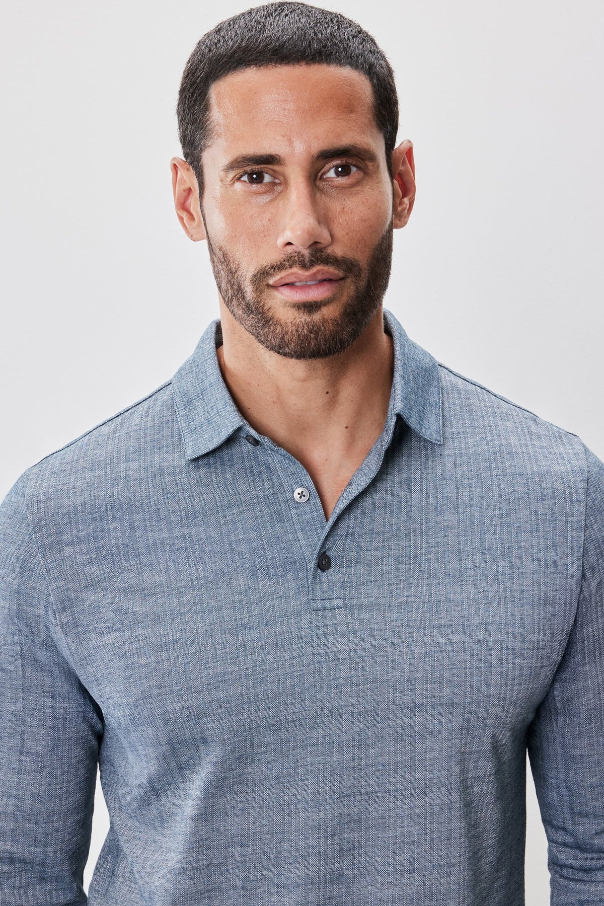 Polo à manches longues pour homme par Robert Barakett | Monolif RB52161 Sarcelle Nuit | Machemise.ca, vêtements mode pour hommes