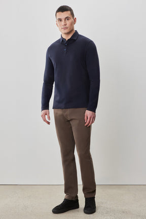 Polo à manches longues en chevrons pour homme par Robert Barakett | Georgia RB52559 Caspia Foncé | Machemise.ca, vêtements mode pour hommes