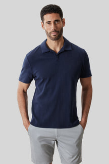 Polo col ouvert pour homme par Robert Barakett | RB61033 Luca Marine | Machemise.ca, vêtements mode pour hommes