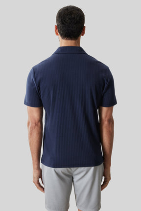 Polo col ouvert pour homme par Robert Barakett | RB61033 Luca Marine | Machemise.ca, vêtements mode pour hommes