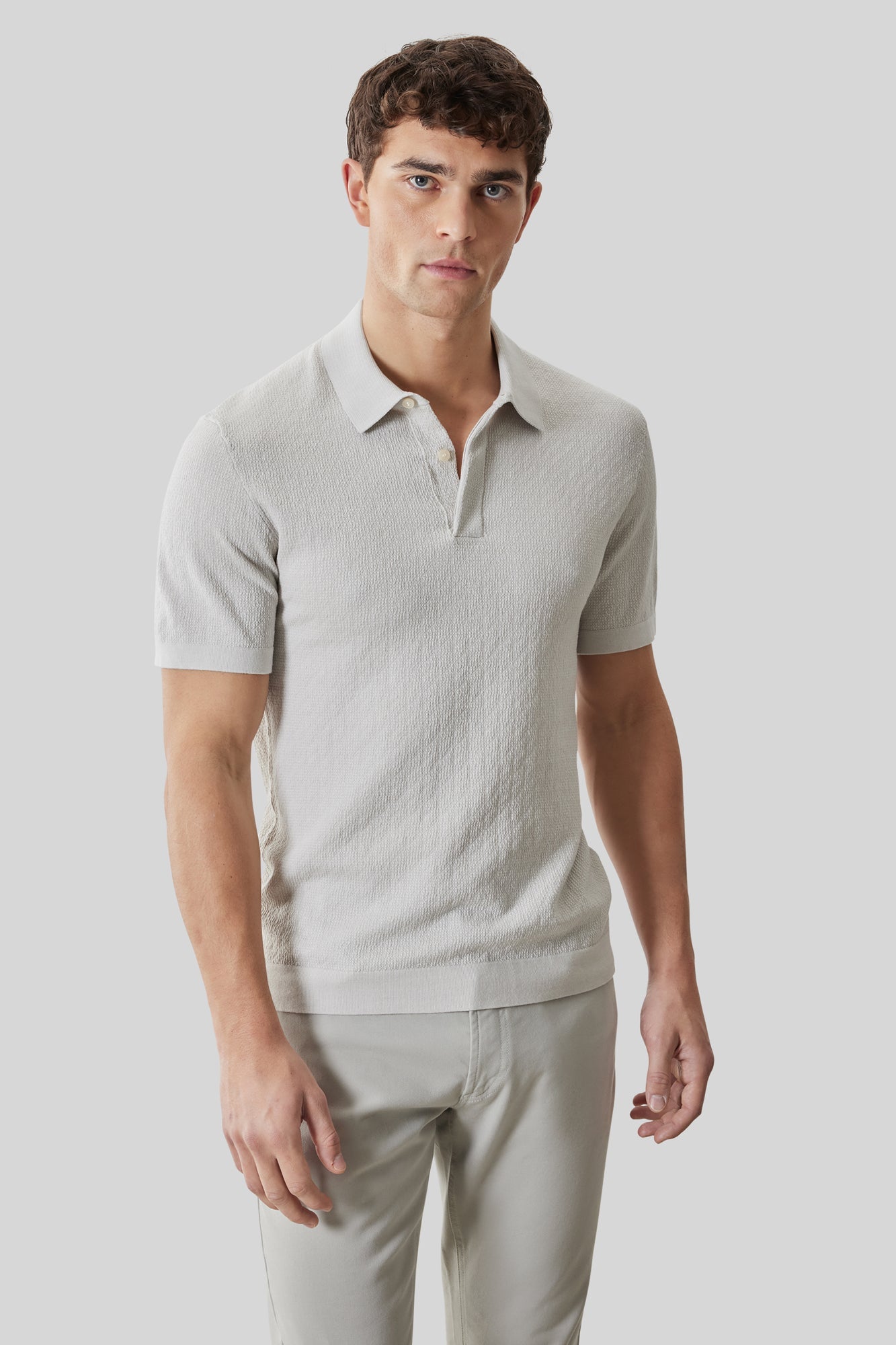 Polo avec patte pour homme par Robert Barakett | RB61092 Halric Cygne | Machemise.ca, vêtements mode pour hommes