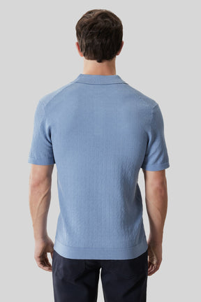 Polo avec patte pour homme par Robert Barakett | RB61092 Halric Bleu Délavé | Machemise.ca, vêtements mode pour hommes