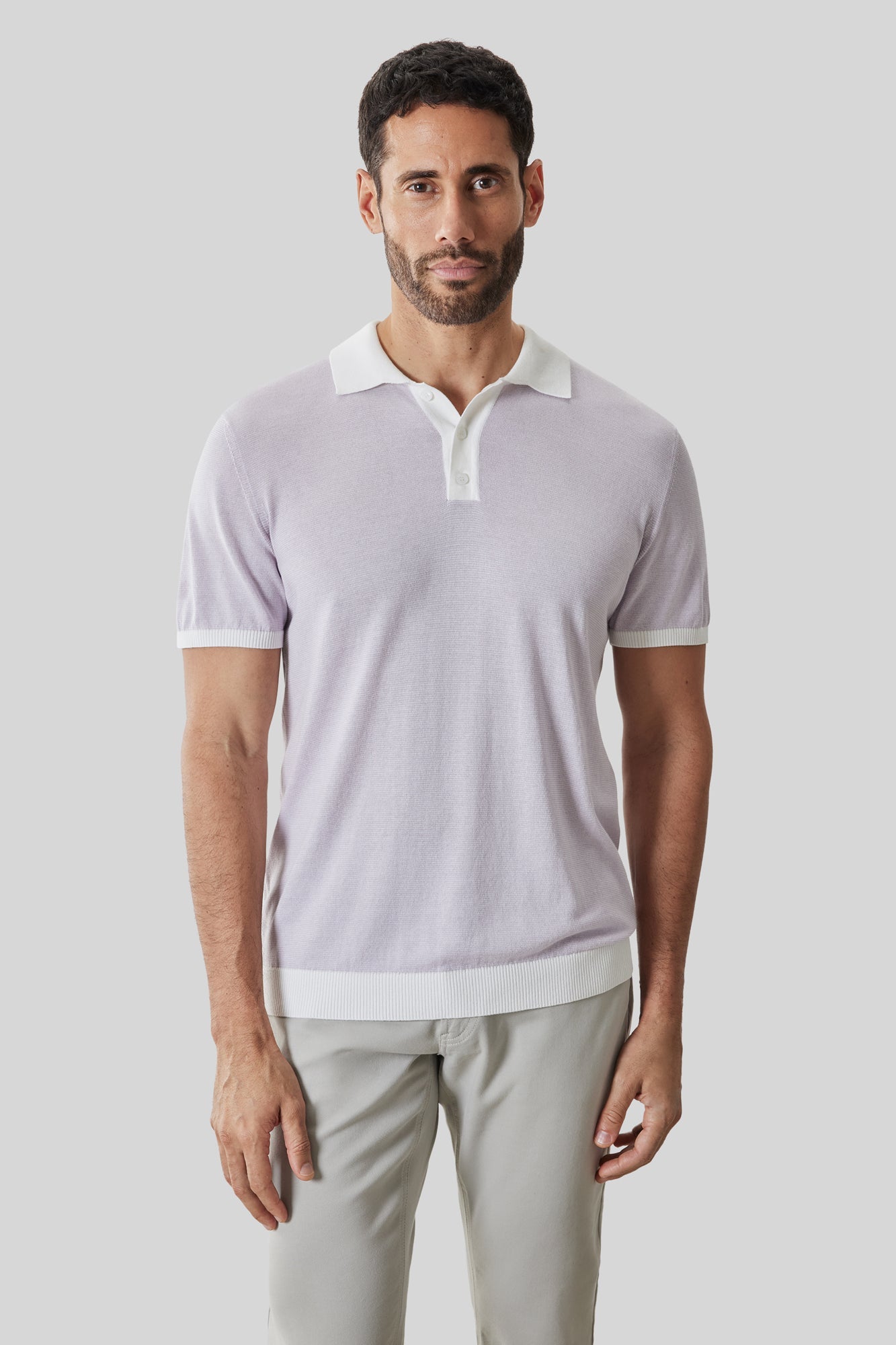 Polo pour homme par Robert Barakett | RB61098 Jorren Lavande | Machemise.ca, vêtements mode pour hommes