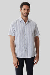 Chemise tissée pour homme par Robert Barakett | RB61150 Daiki Bleu Poudré | Machemise.ca, vêtements mode pour hommes