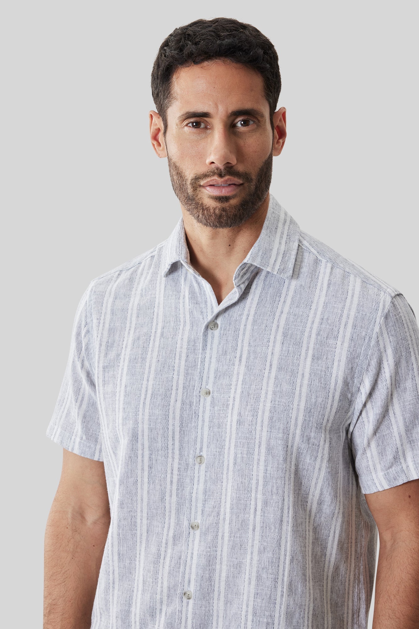 Chemise tissée pour homme par Robert Barakett | RB61150 Daiki Bleu Poudré | Machemise.ca, vêtements mode pour hommes