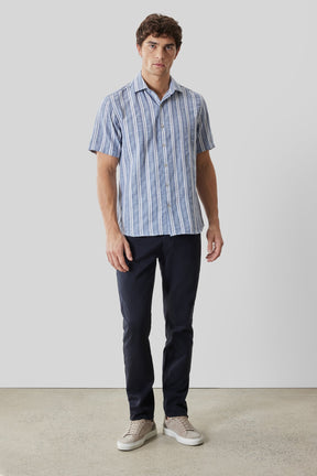 Chemise tissée pour homme par Robert Barakett | RB61150 Daiki Bleu Vintage | Machemise.ca, vêtements mode pour hommes