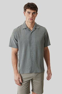 Chemise col resort pour homme par Robert Barakett | RB61176 Kaezor Olive Crépuscule | Machemise.ca, vêtements mode pour hommes