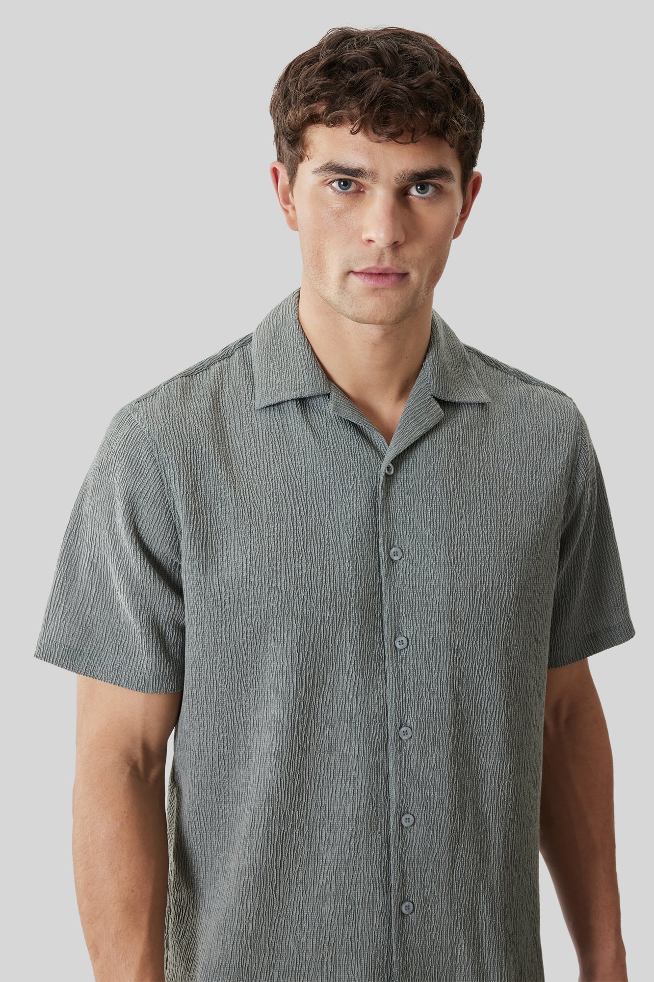 Chemise col resort pour homme par Robert Barakett | RB61176 Kaezor Olive Crépuscule | Machemise.ca, vêtements mode pour hommes