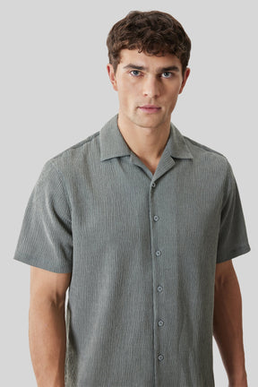 Chemise col resort pour homme par Robert Barakett | RB61176 Kaezor Olive Crépuscule | Machemise.ca, vêtements mode pour hommes