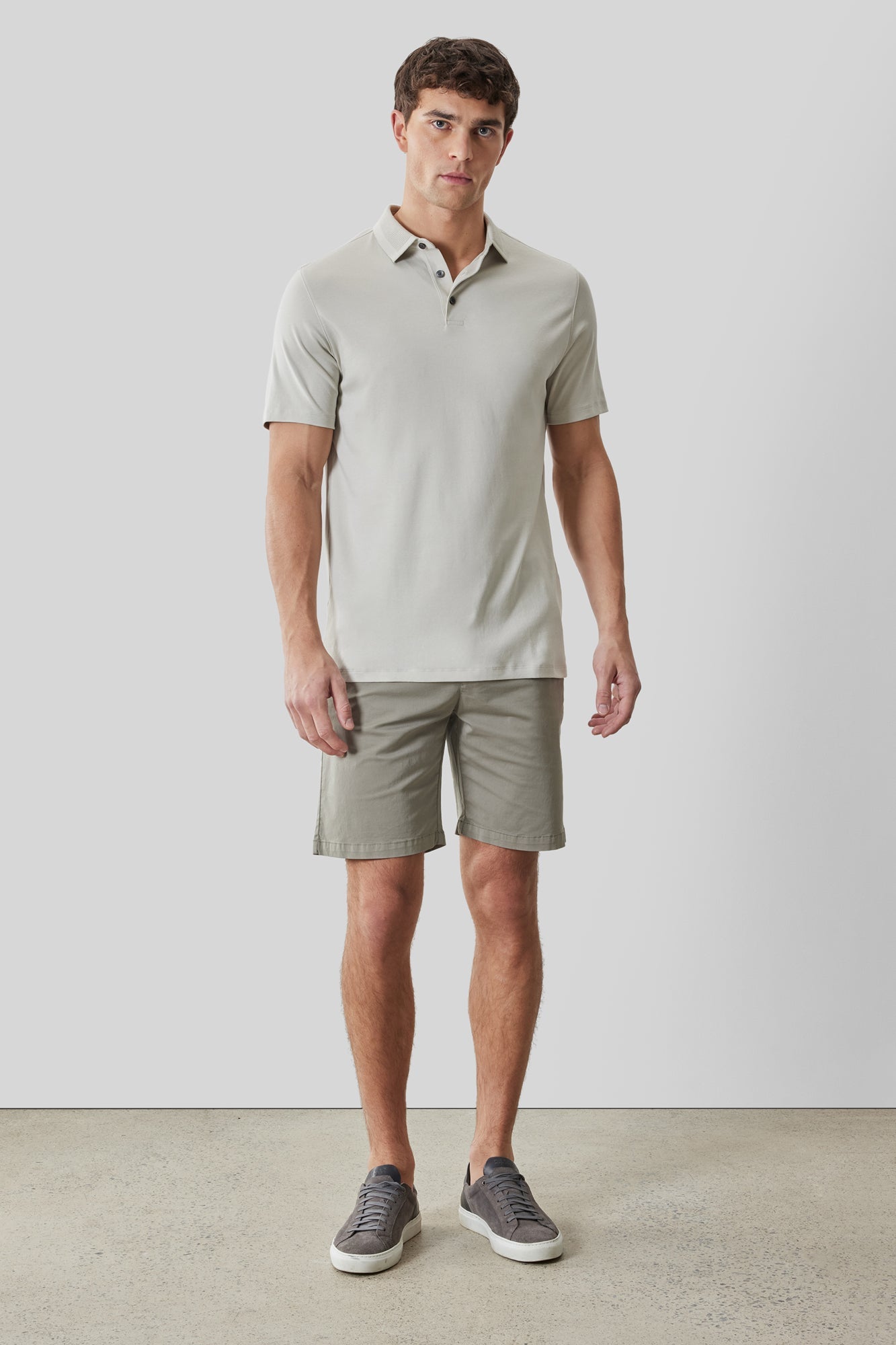 Polo col texturé pour homme par Robert Barakett | RB61210 Georgia Pierre De Lune | Machemise.ca, vêtements mode pour hommes