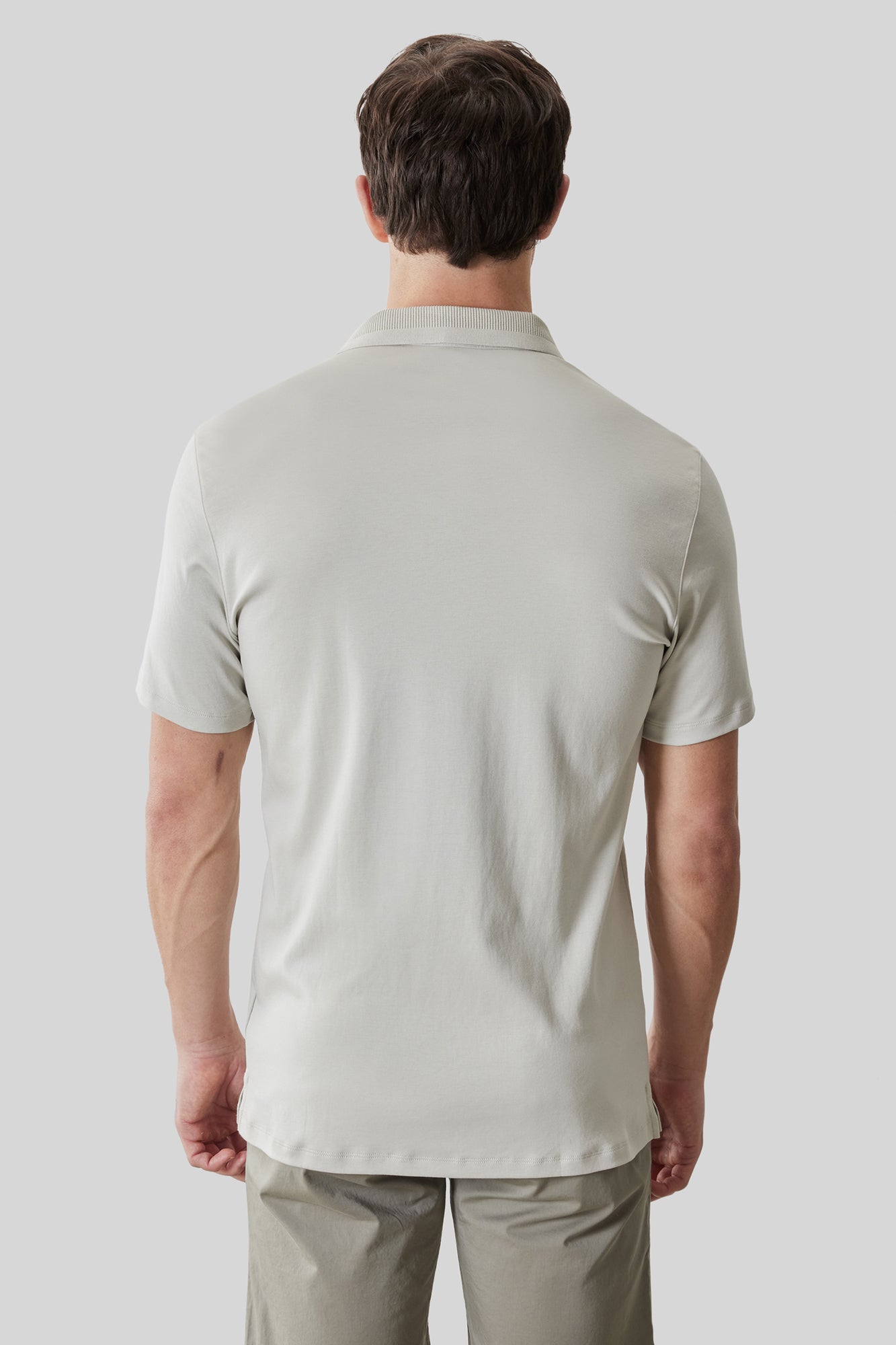 Polo col texturé pour homme par Robert Barakett | RB61210 Georgia Pierre De Lune | Machemise.ca, vêtements mode pour hommes