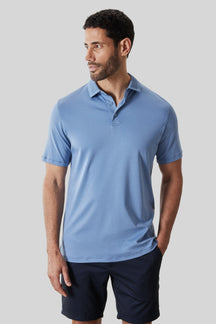 Polo col texturé pour homme par Robert Barakett | RB61210 Georgia Bleu Délavé | Machemise.ca, vêtements mode pour hommes