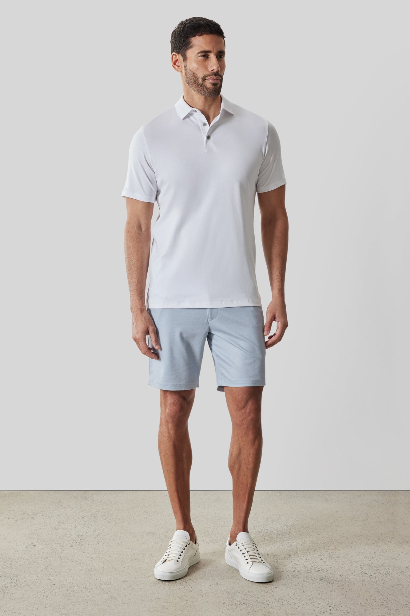 Polo col texturé pour homme par Robert Barakett | RB61210 Georgia Blanc | Machemise.ca, vêtements mode pour hommes