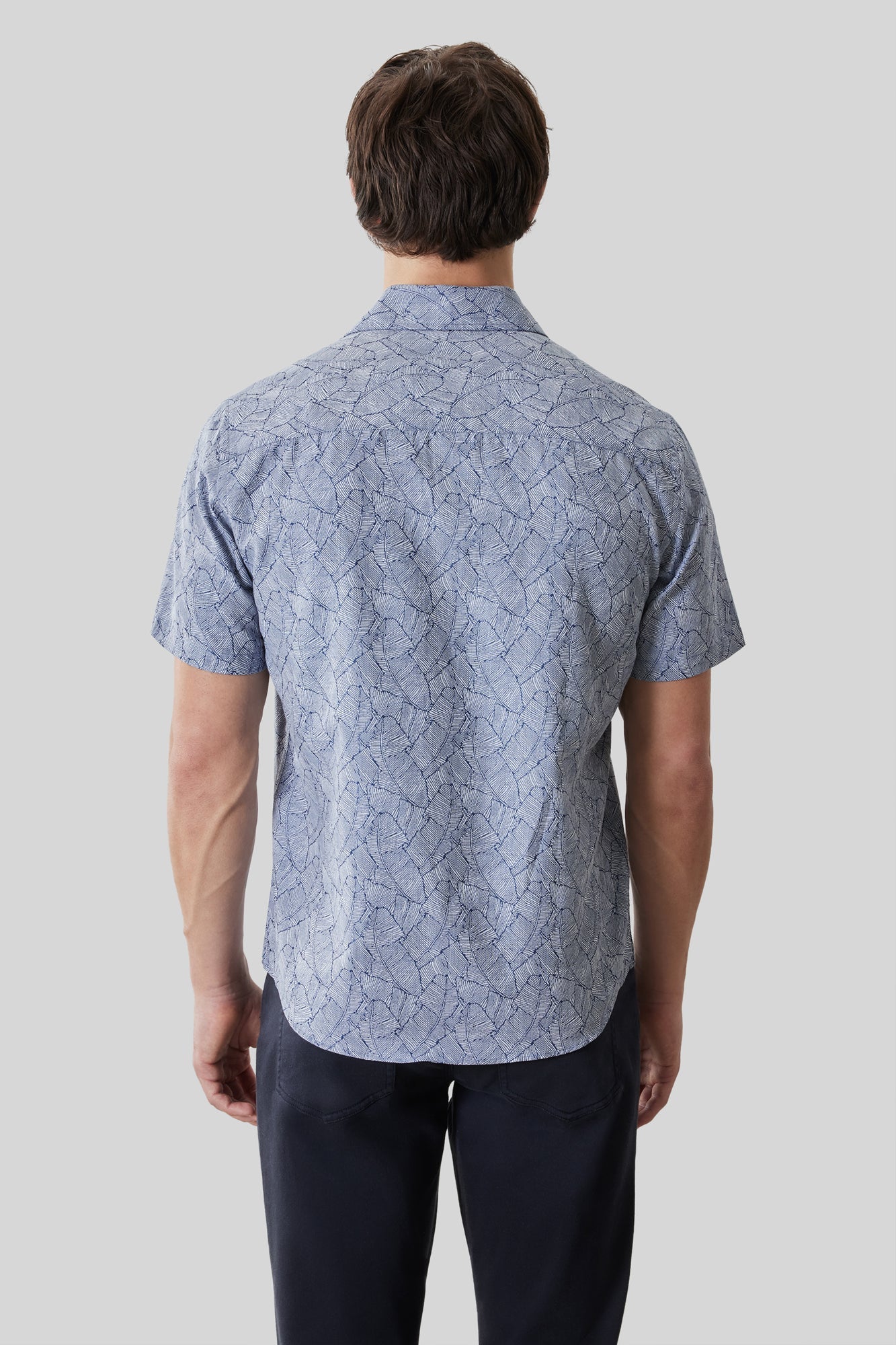 Chemise tissée pour homme par Robert Barakett | RB61218 Kazuki Caspienne Foncée | Machemise.ca, vêtements mode pour hommes