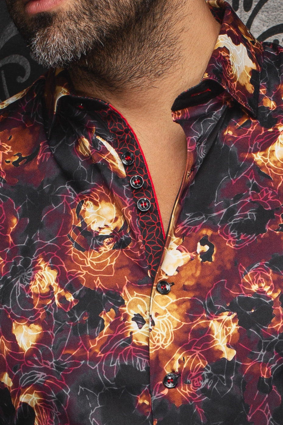 Long sleeve shirt for men by Au Noir | ROSARUGOSA Black Rust | Menshirt, complete inventory of the Au Noir brand