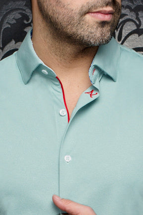 Knit long sleeve shirt for men by Au Noir | ROSMARINO Green | Menshirt, complete inventory of the Au Noir brand