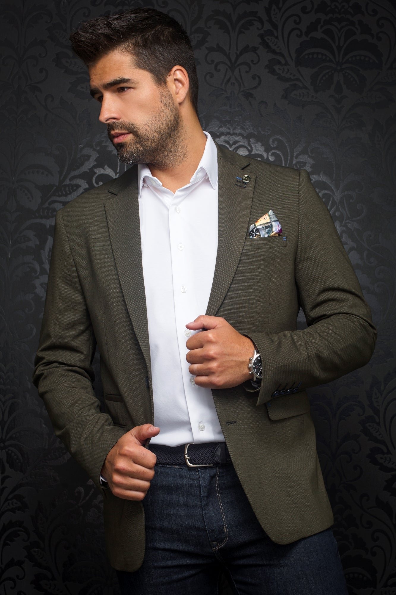 Blazer for men by Au Noir | RYAN Olive/Olive | Menshirt.com, complete inventory of the Au Noir brand