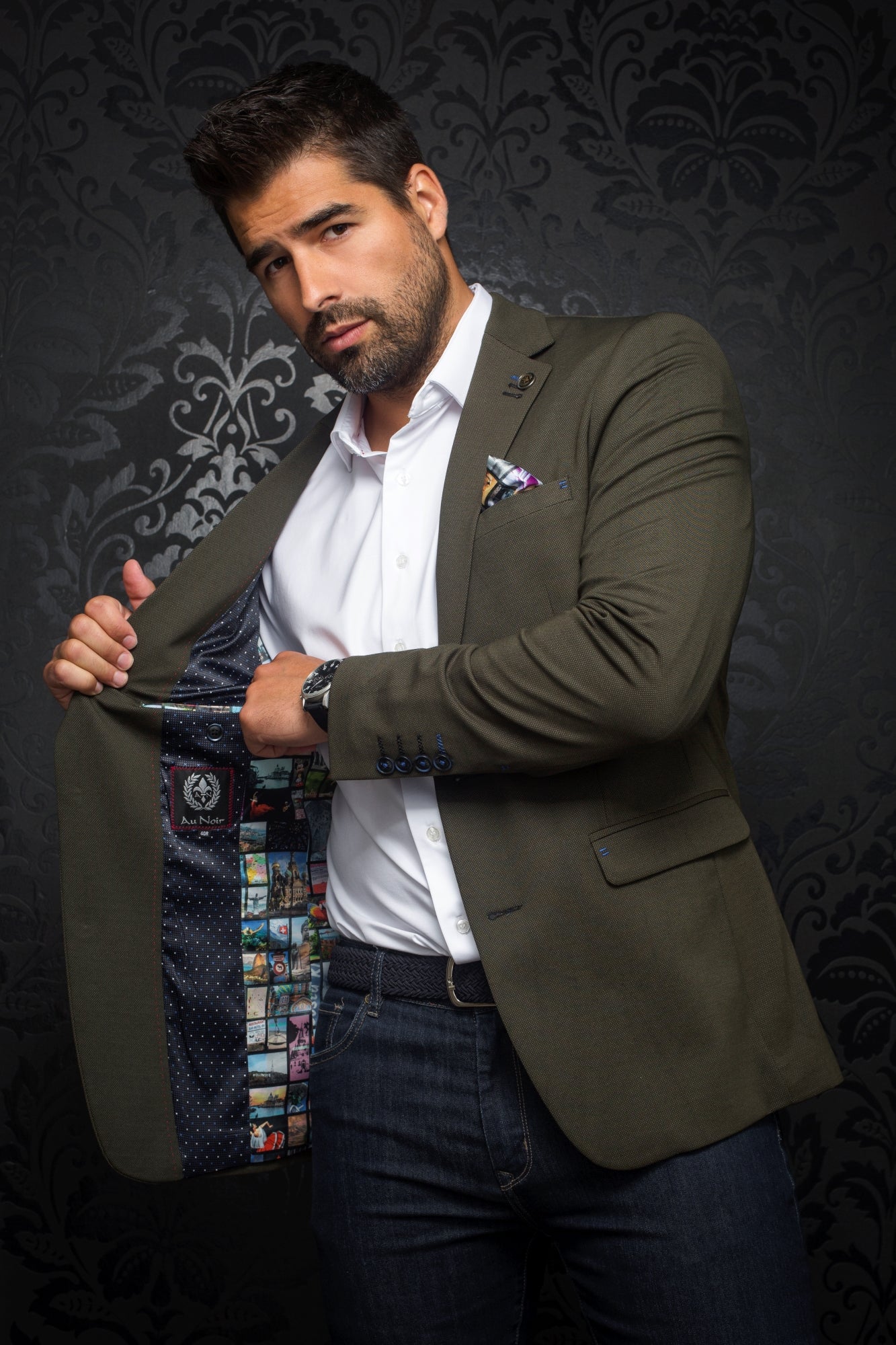 Blazer for men by Au Noir | RYAN Olive/Olive | Menshirt.com, complete inventory of the Au Noir brand