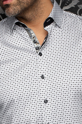 Chemise manches longues en coton extensible pour homme par Au Noir | SABAH Gris | Machemise.ca, inventaire complet de la marque Au Noir