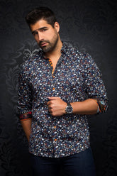 Long sleeve shirt for men by Au Noir | SALVATORE Midnight/Midnight | Menshirt.com, complete inventory of the Au Noir brand