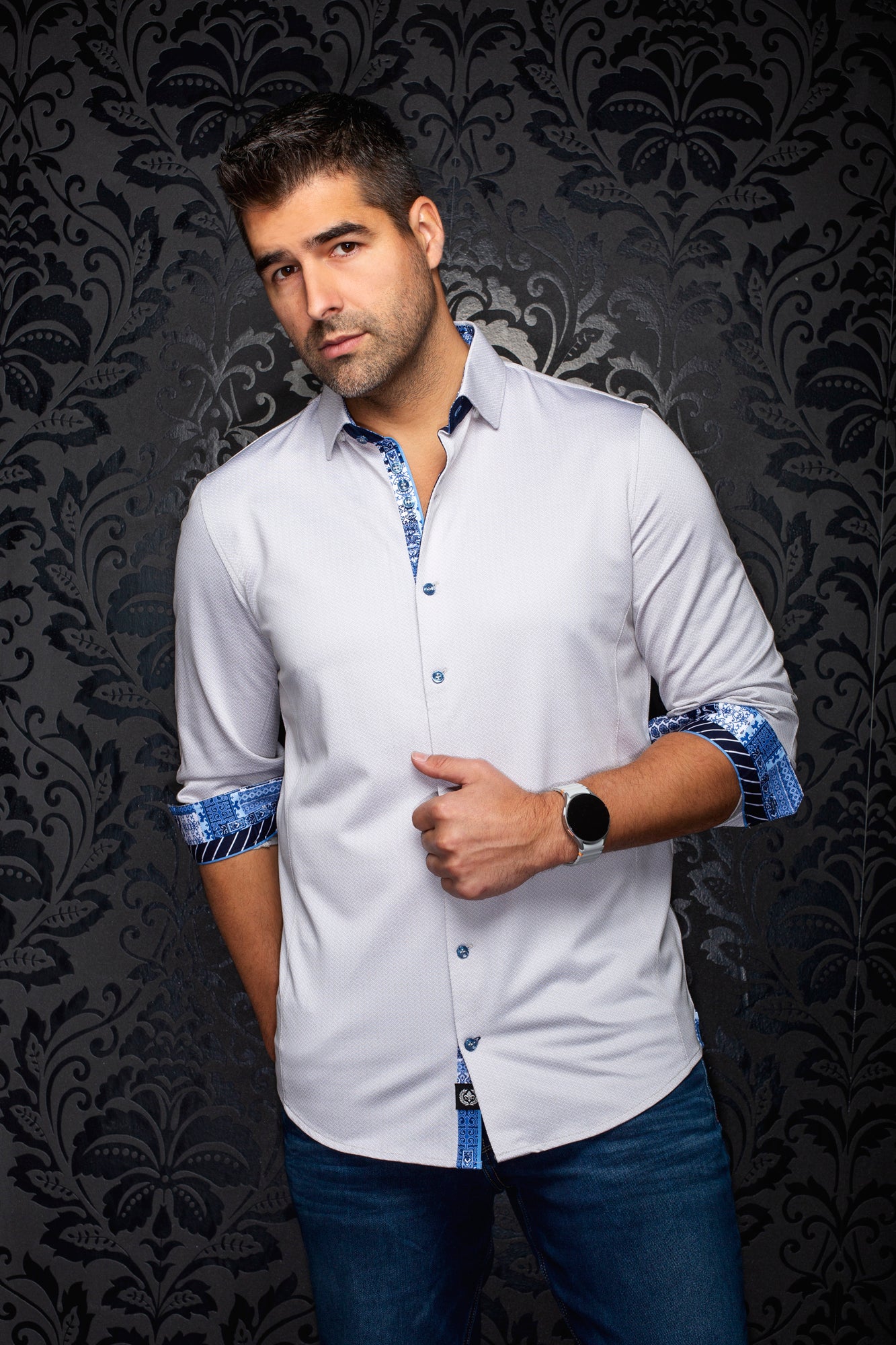 Chemise manches longues en Knit extensible pour homme par Au Noir | SANDSTORM Sable | Machemise.ca, inventaire complet de la marque Au Noir