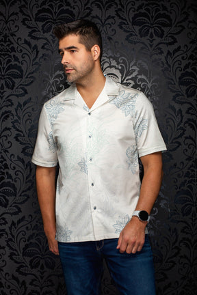 Chemise Performance à col ouvert pour homme par Au Noir | SANDY T Crème | Machemise.ca, inventaire complet de la marque Au Noir