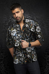 Long sleeve shirt for men by Au Noir | SANFORD Black | Menshirt, complete inventory of the Au Noir brand