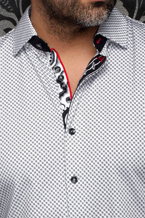 Chemise rouge pour homme par Au Noir, détail