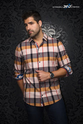 Knit long sleeve shirt for men by Au Noir | SCHUMANN Tobacco | Menshirt.com, complete inventory of the Au Noir brand