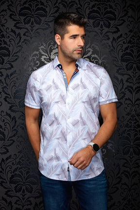 Chemise manches courtes en Knit extensible pour homme par Au Noir | SILVERCLIF (SS) Gris | Machemise.ca, inventaire complet de la marque Au Noir