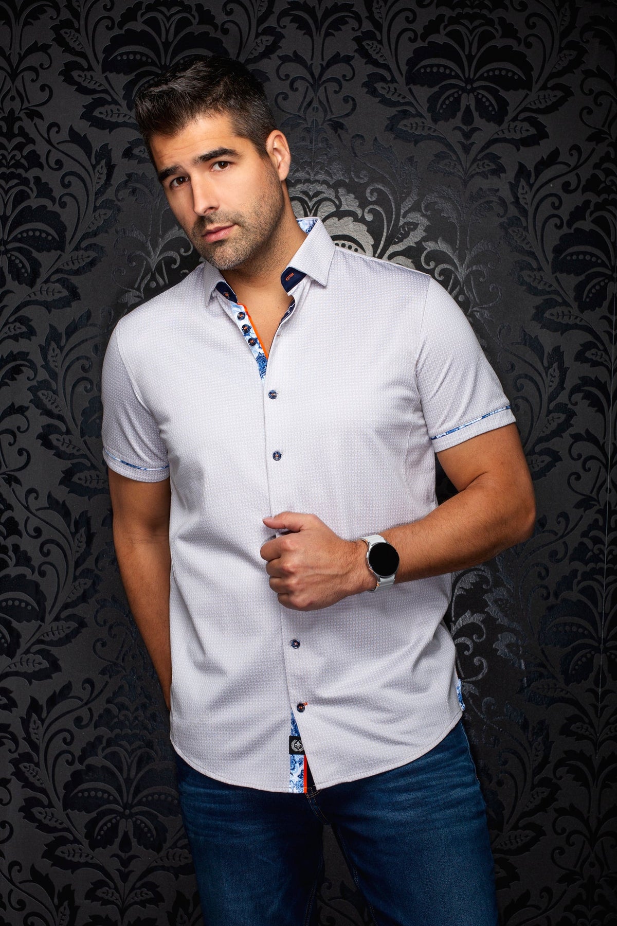 Chemise manches courtes en Knit extensible pour homme par Au Noir | SONORAN (SS) Sable | Machemise.ca, inventaire complet de la marque Au Noir