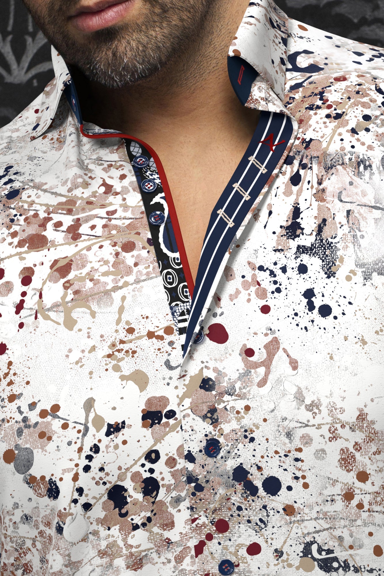 Long sleeve shirt for men by Au Noir | STAPELTON Stone | Menshirt, complete inventory of the Au Noir brand