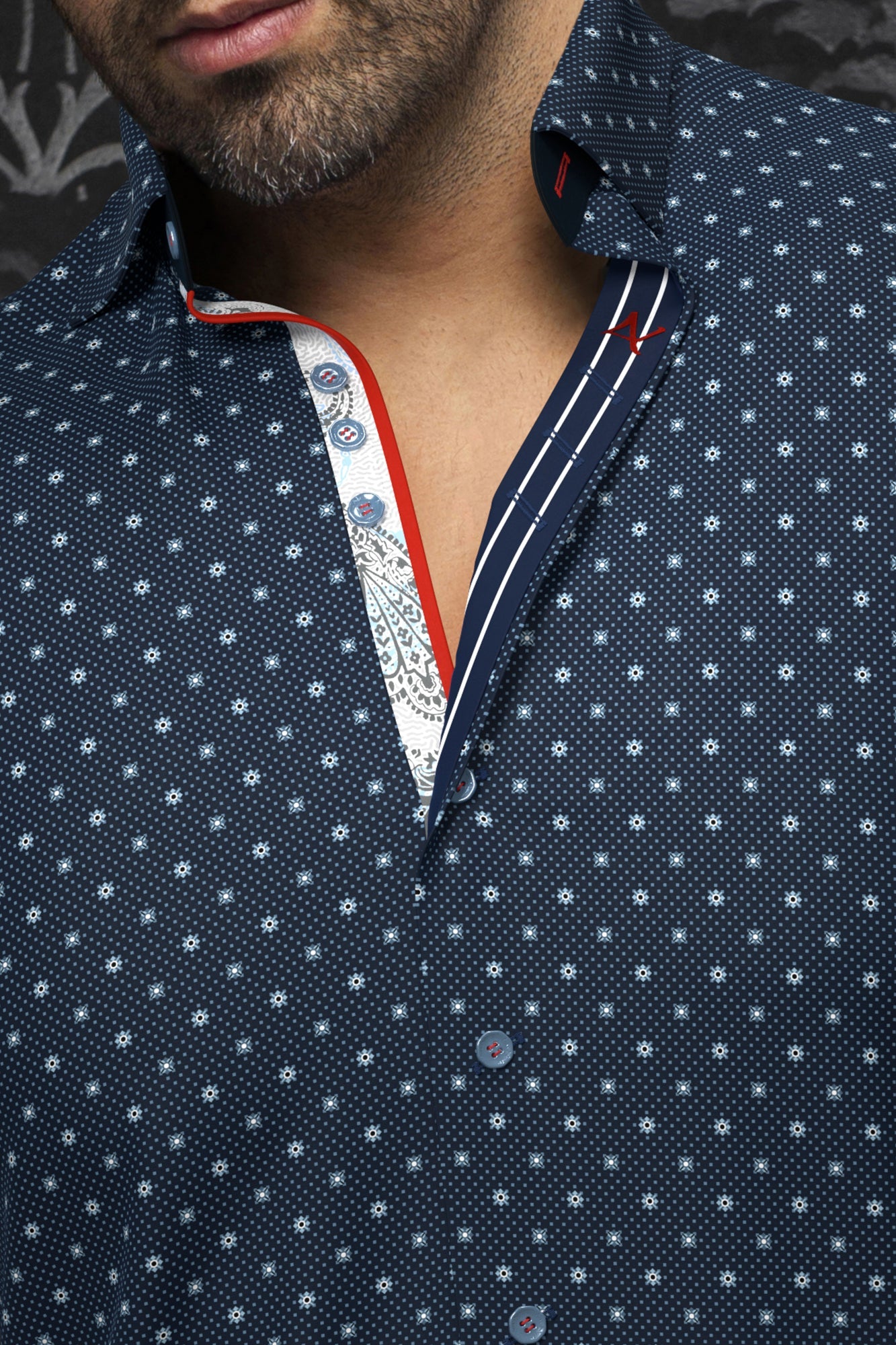 Chemise manches longues en Knit pour homme par Au Noir | STARSCREAM Marine | Machemise.ca, inventaire complet de la marque Au Noir