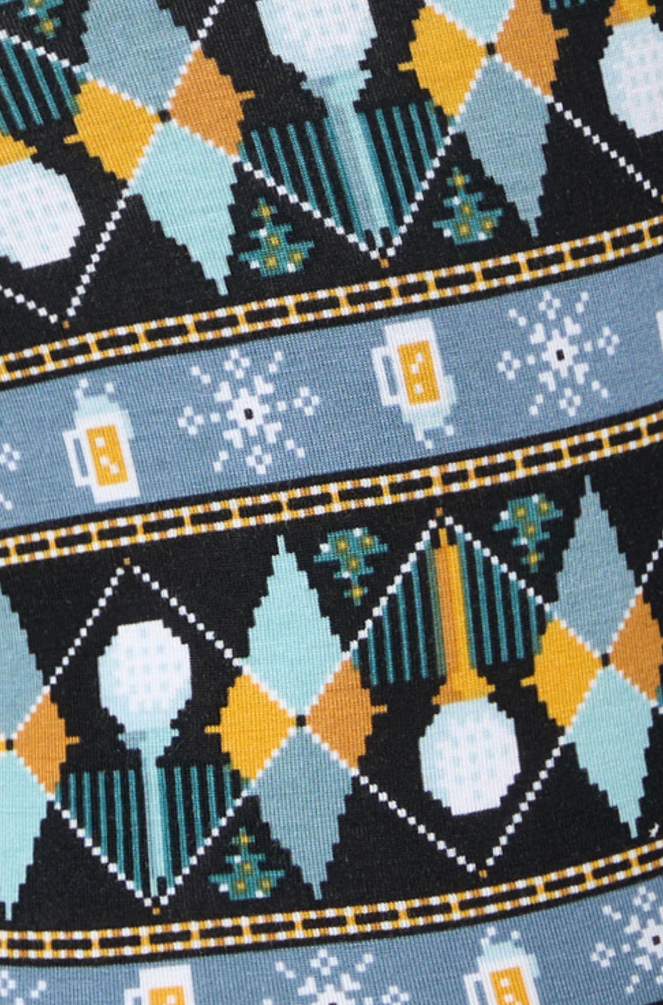 Saxx men's black winter boxer briefs, detail view