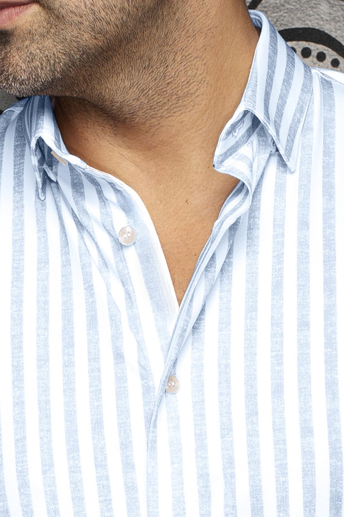 Chemise manches longues en Knit extensible pour homme par Au Noir | TELLY Bleu | Machemise.ca, inventaire complet de la marque Au Noir