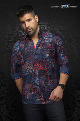 Knit long sleeve shirt for men by Au Noir | TURNER Navy Blue | Menshirt.com, complete inventory of the Au Noir brand