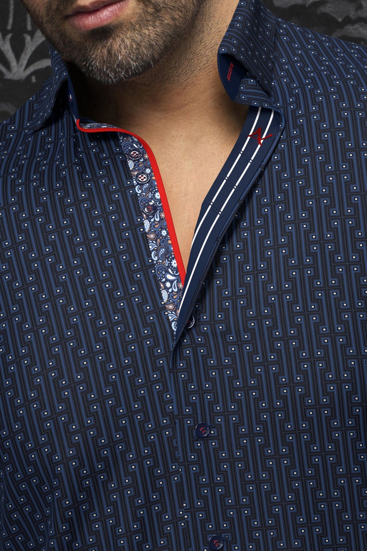 Chemise manches longues en Knit pour homme par Au Noir | UNDERWOOD Bleu Marine | Machemise.ca, inventaire complet de la marque Au Noir