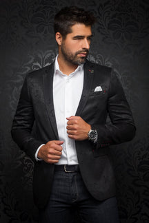 Blazer for men by Au Noir | WILLIAM_JACQUARD Grey Black/Black | Menshirt.com, complete inventory of the Au Noir brand