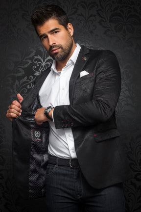 Blazer for men by Au Noir | WILLIAM_JACQUARD Grey Black/Black | Menshirt.com, complete inventory of the Au Noir brand