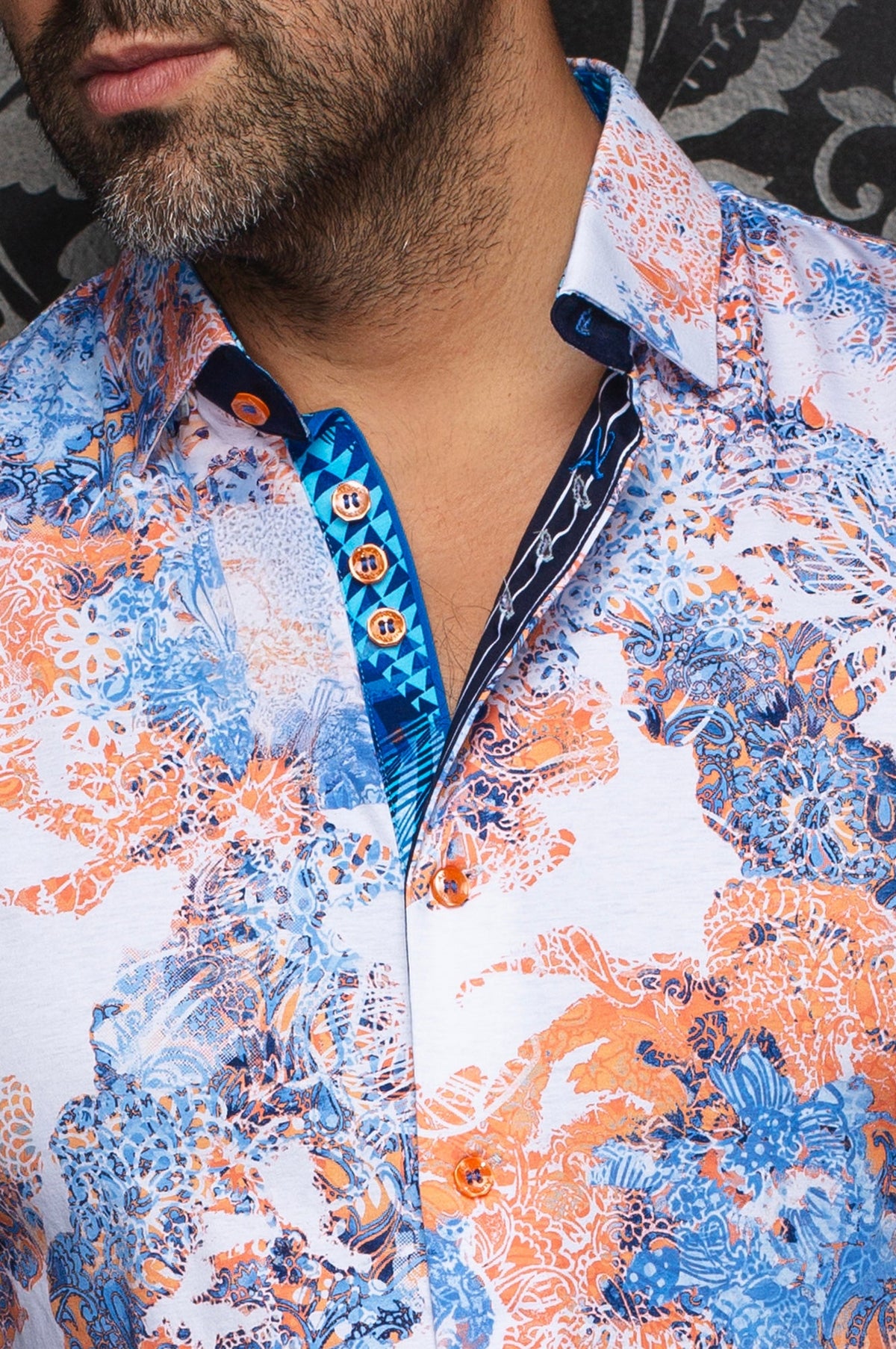 Chemise manches longues en Knit extensible pour homme par Au Noir | WISTERIA Orange | Machemise.ca, inventaire complet de la marque Au Noir