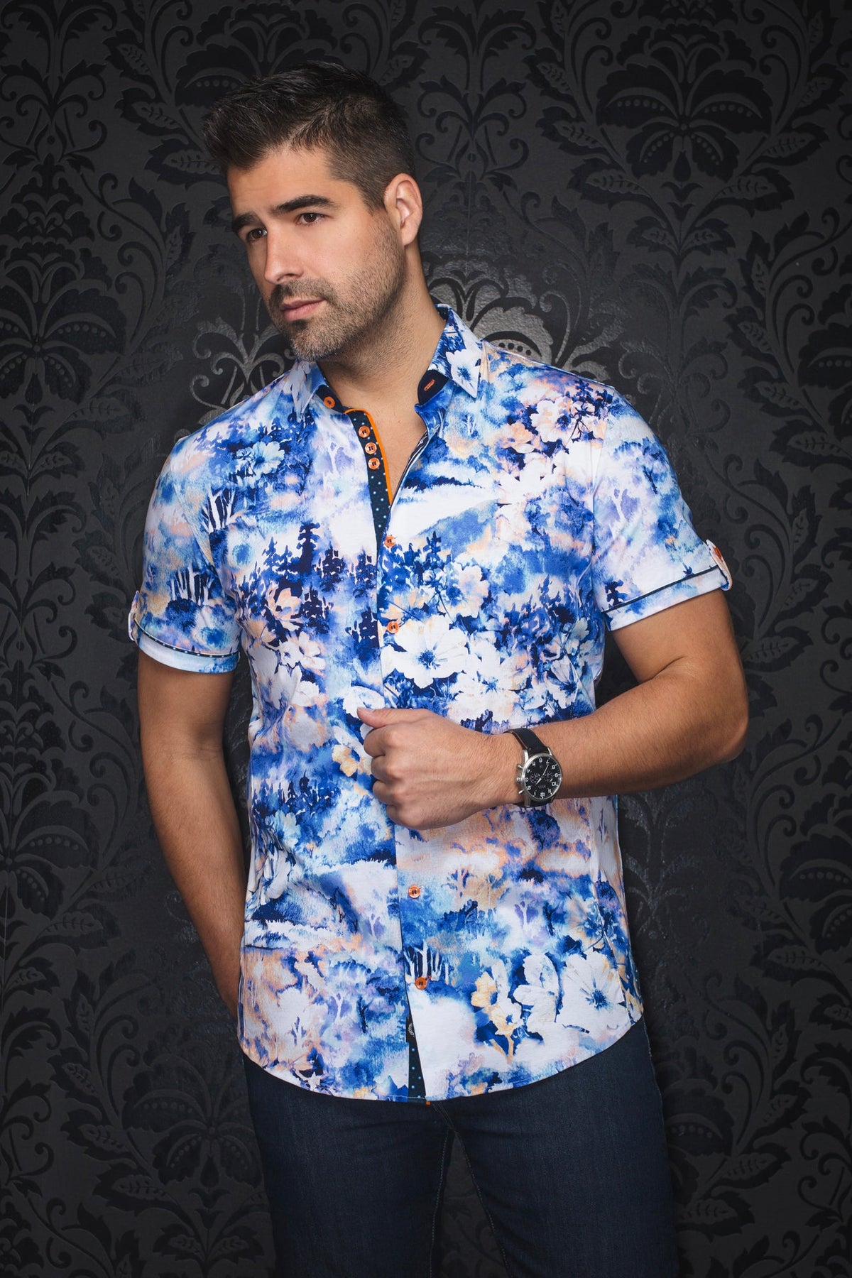 Chemise manches courtes en Knit pour homme par Au Noir | ZIONNE(SS) Marine | Machemise.ca, inventaire complet de la marque Au Noir