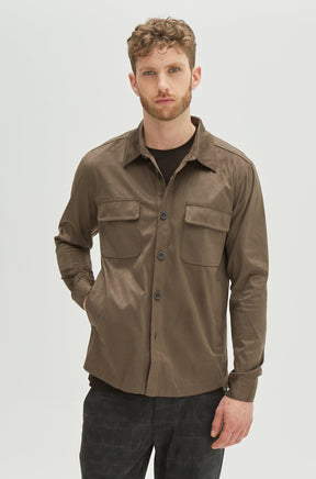 Surchemise avec poche plaquée pour homme par Robert Barakett | Renoir RB21027 Vert Sol | Machemise.ca, vêtements mode pour hommes