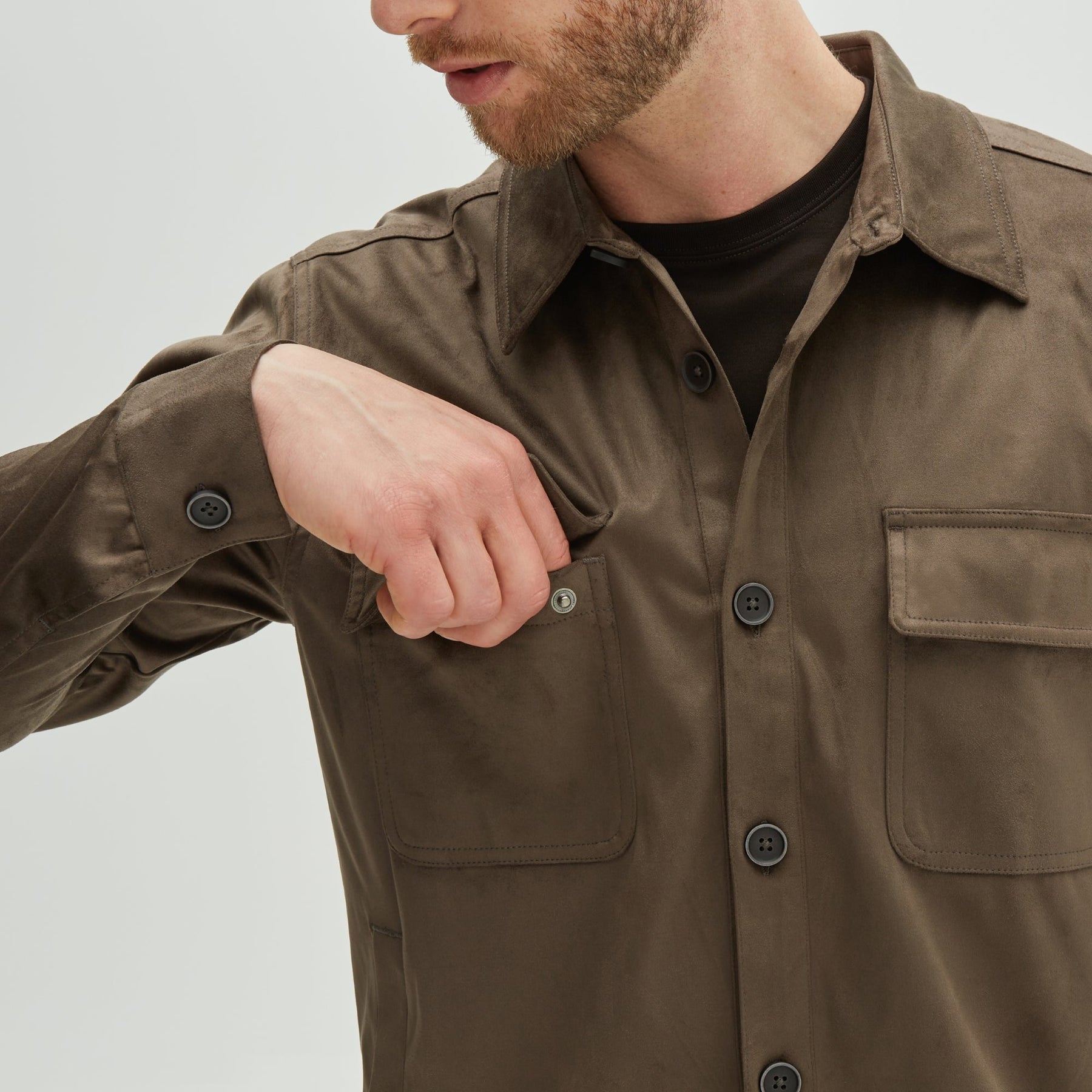 Surchemise avec poche plaquée pour homme par Robert Barakett | Renoir RB21027 Vert Sol | Machemise.ca, vêtements mode pour hommes